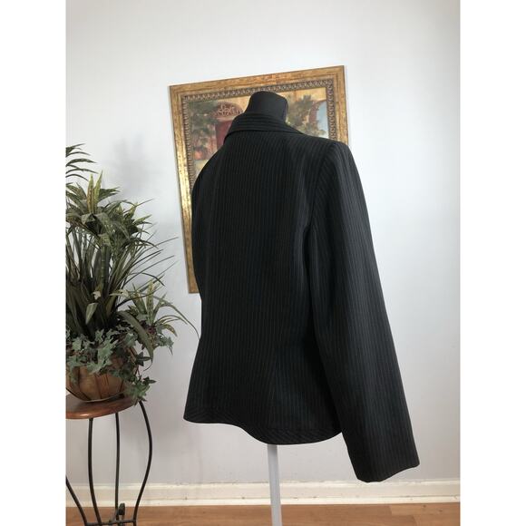 Liz Claiborne Suits Women Jacket 16 Clueless Preppy Office Siren Blue 2 Buttons - Picture 3 of 10